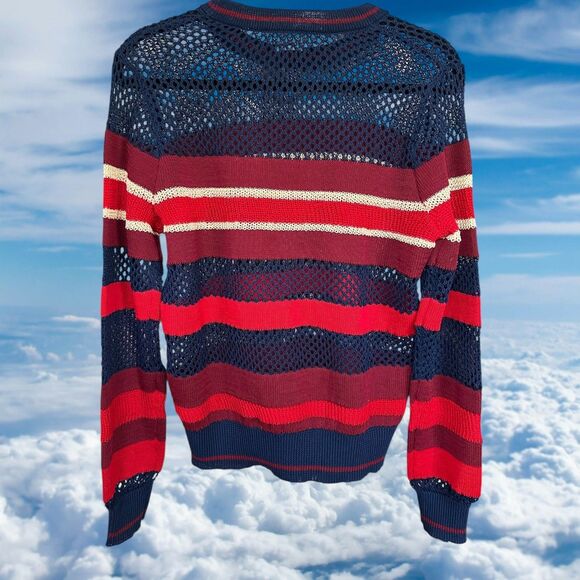 Isabel Marant Etoile Deacon Striped Mesh Sweater Crewneck Size 40 - Picture 8 of 10